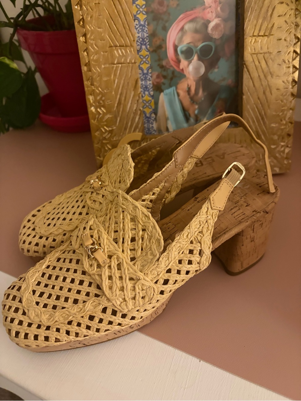 Aerosoles Woven Slingback Heeled Sandal “Santiago Raffia” in Natural - Picture 7 of 13
